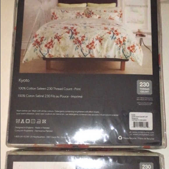 Christy Kyoto Full/Double Duvet Cover + 2 Shams 230TC New In Package $239 Value - Picture 10 of 14